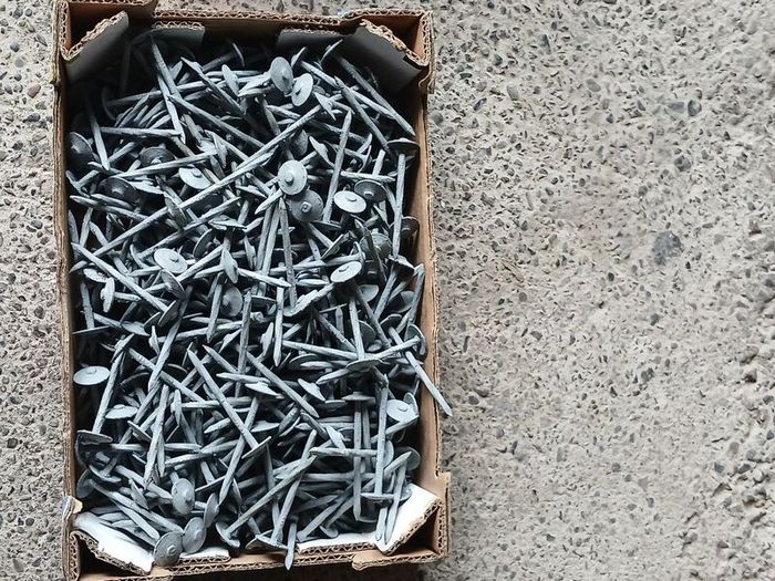 Galvanised nails and washers