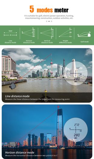 Golf Laser Rangefinder 650M Telescope with Flag-Lock Slope Pin Distance Meter for Hunting Monocular