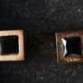 Cartier square stud earrings with black stone Image 3