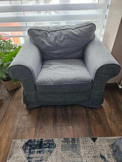 Grey EKTORP armchair