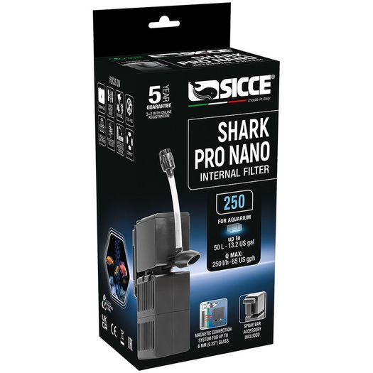 SICCE Shark PRO NANO 250 Internal Filter, 250 l/h - aquarium 40-60L Fresh & Marine