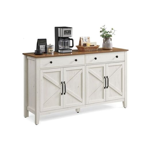 Vintage Country House Sideboard  Elegant Storage Cabinet with Sliding Doors, Adjustable Shelves, and Spacious Drawers
