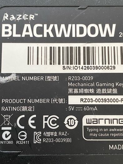 Razr black widow analogue keyboard