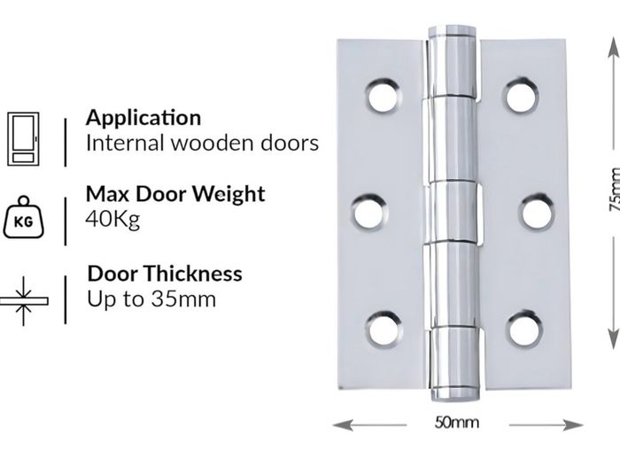 Internal Door Handle Set with Lock Complete Door Pack with Hings , Thumb Turn & Fixings Privacy Turn & Release (Phantom, Polished Chrome)