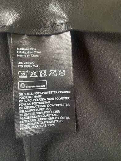 H&M Black faux leather skirt