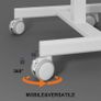 Mobile Standing Desk Pneumatic Adjustable Height Stand Up with Lockable Wheels Ergonomic Side Table for Home Office Work Computer Workstation Typ-T 48 x 65CM White Image 5