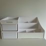 White Desk Organizer with Drawers Image 3