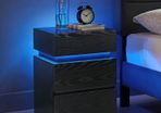 Bedside table with LED lighting
