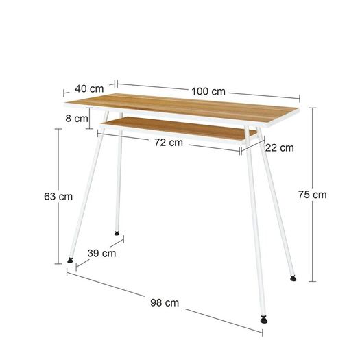 Home / Office / Student Desk Troia Walnut and White by Levira