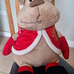 Large Manchester United teddy reindeer