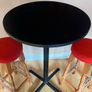 Round Bar Table & 2 Wooden Bar Stools, Excellent Condition Image 5