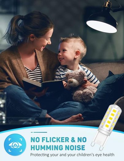 G9 Led Bulbs Cool White, 5W, 500LM, 6000K, Equivalent to 50W Halogen, Non-Dimmable Energy Saving Light Bulb for Home Lighting Decor, Chandelier, Wall Light, Crystal Lamp-5 Packs [Energy Class E]