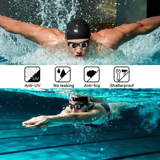 Swimming Goggles Adult Mens Children - Mirror Swim Goggles Anti Fog with UV Protection No Leaking with Nose Clip and Earplugs, Designed for Mens Womens Kids