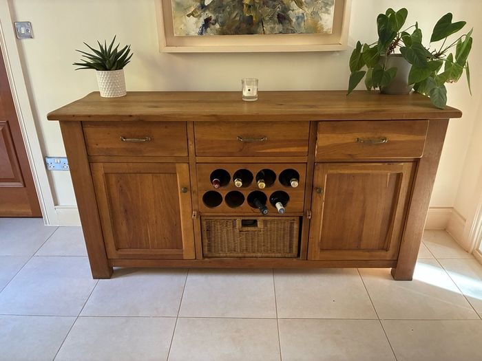 Oak dining  table + 8 chairs + matching sideboard