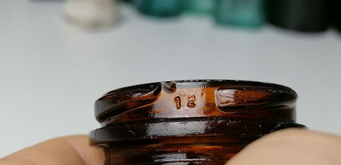 65 - Vintage 4oz Bovril Dark Brown Glass Embossed Letters Jar