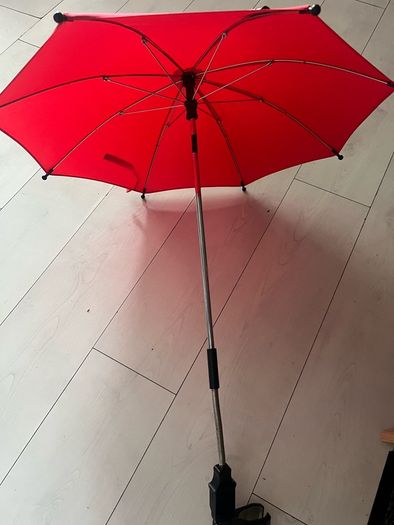 Red and green baby parasols