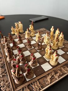 Handmade Ceramic Chess Set - Troy vs. Greeks Theme - Greek Artisan