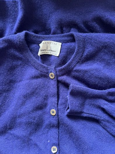 Vintage 100% cashmere Ballantyne of Scotland Cardigan blue purple