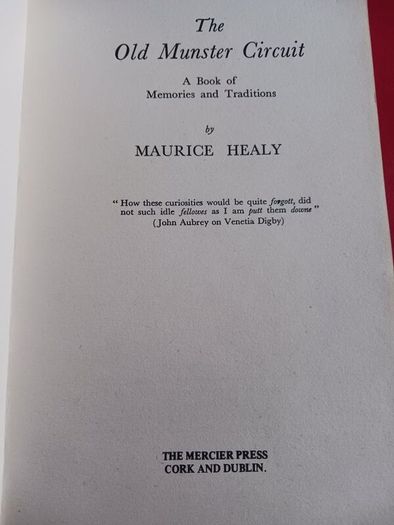 Maurice Healy/ The Old Munster Circuit/ 1986/ Mercier Press