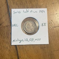 1959 Half franc Switzerland