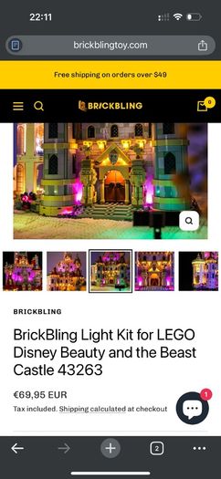 BrickBling Light Kit for LEGO Disney Beauty and the Beast Castle