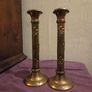 Antique Brass Candlesticks Image 5
