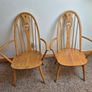 Pair of Vintage Ercol Blonde Swan Back Carver Dining Chairs Image 4