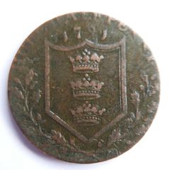 1791 Yorkshire Hull 1/2p,  King George III England