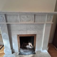 Large White Marble Fireplace with Hearth 500 ono