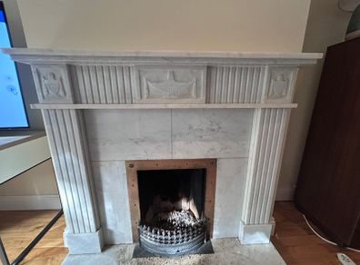Large White Marble Fireplace with Hearth 500 ono