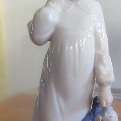 Vintage 1989 Lladro By Nao Girl With Rag Doll Figurine #1108 Hand Made In Spain