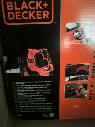 Unopened B&D 500W Corded multifunctional saw Autoselect Scorpion with three blades in case