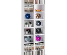 Media Storage Cabinet 8 Layers Adjustable DVD Shelves Holds 464 CDs White