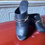 Fab New AllSaints black slide on wedge heel mules size 40. Image 3