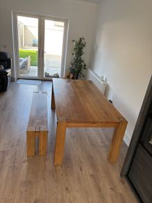 dining table and bench