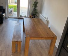 dining table and bench