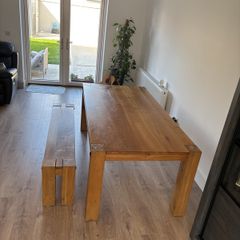 dining table and bench