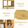 2-in-1 Modular Bamboo Bathroom Storage Cabinet | 3-Tier Open & Enclosed Shelving (2 Doors) Free-Standing Organizer for Bathroom, Kitchen, Living Room (100x33x87cm) Image 6