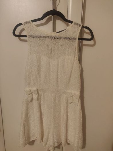 Atmosphere Cream Lace Playsuit with bows