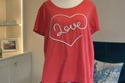 Ladies Red Short Sleeved Love Tee Shirt from Regatta
