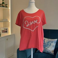 Ladies Red Short Sleeved Love Tee Shirt from Regatta