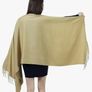 Dark green ladies warm cashmere scarf. Image 4