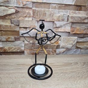 Retro  black wire candle holder Guitar player. Lauries Lonberg design