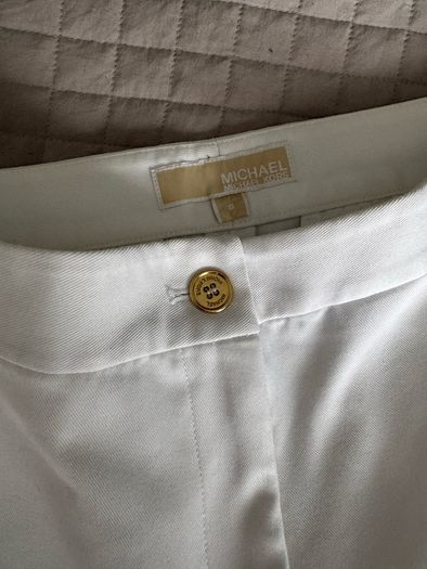 Michael Kors White Wide Leg Trousers UK 8