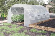 4 x 3 x 2 m Polytunnel Greenhouse w/ Roll-up Side Walls, Steel Frame Walk-in Grow House Tent w/ Zippered Door and 8 Windows and Reinforced Cover
