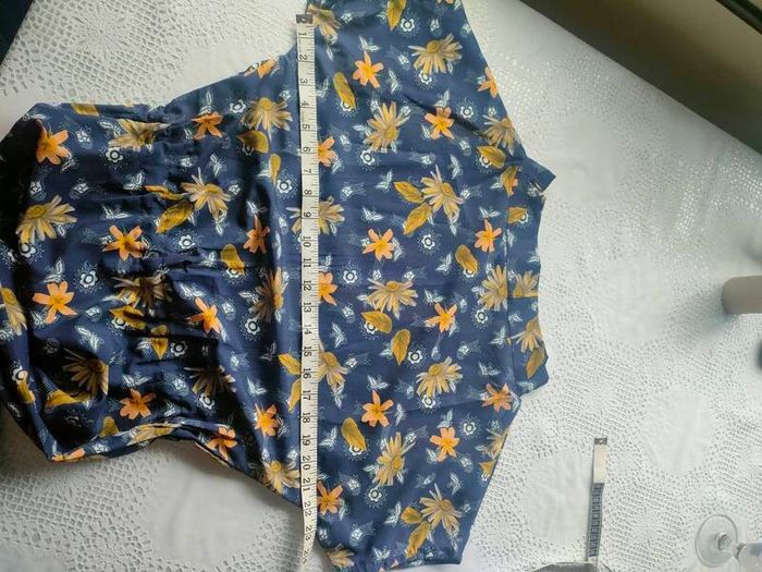 Handmade Navy Floral Summer Dress Medium Postage included
