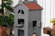 Solid Wood Cat Condos Natural Water Proof