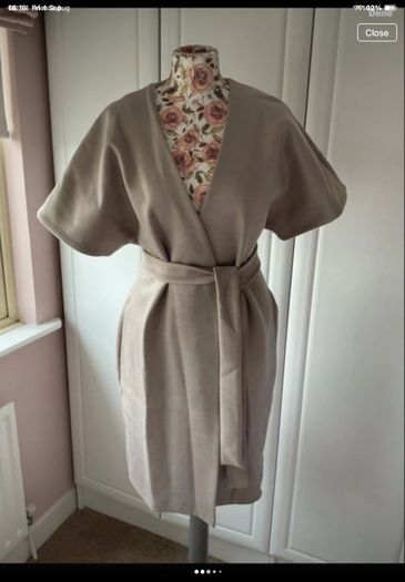 coat oasis oatmeal wrap coat size medium