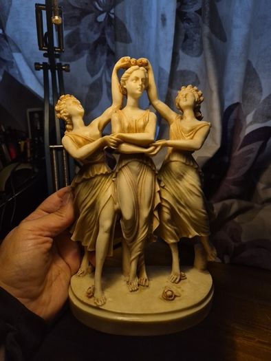 Vintage Alabaster 3 Graces Goddesses from Sandro Botticelli's Painting Primavera