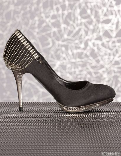 chain high heels royal blue or black